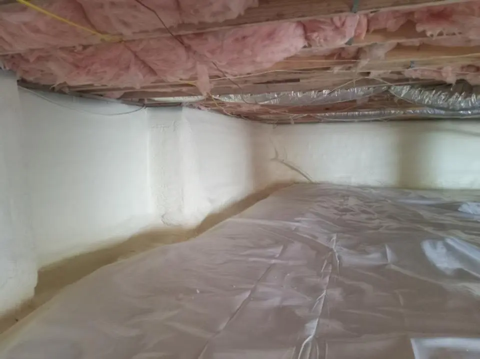 Crawl space encapsulation with closed-cell spray foam for Flat Roof Repair in Moreno Valley